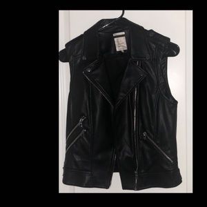 ZARA black faux leather vest